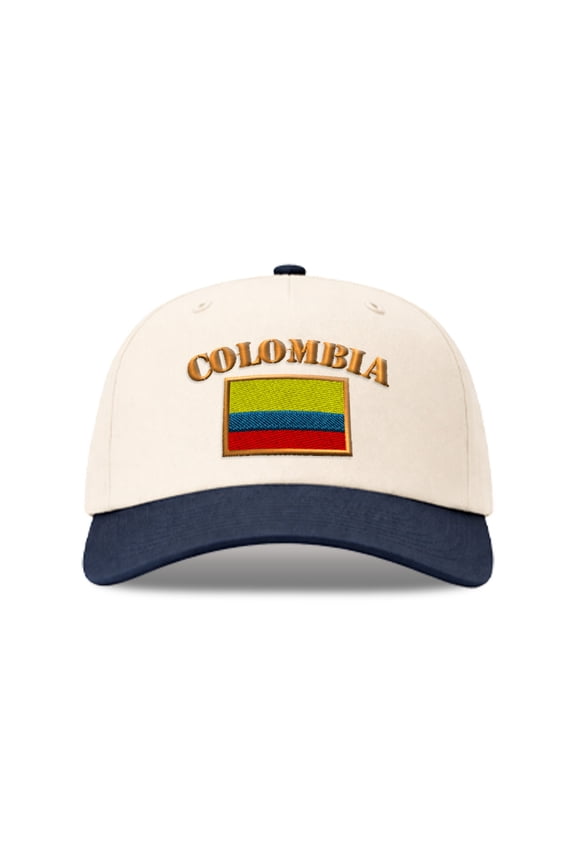 Richardson 5 Panel Two Tone Hat Colombia Flag Colombian Bogota Men & Women Vintage Baseball Cap Cotton Navy Design Only