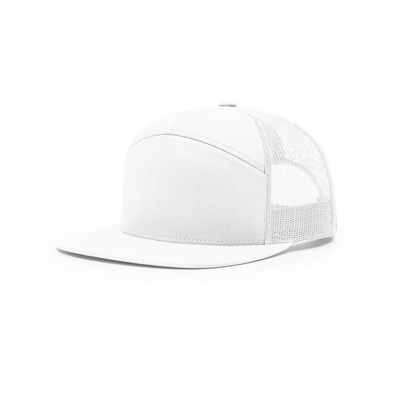 Richardson 7 Panel Trucker Hat (168), One Size Fits Most, Solid White