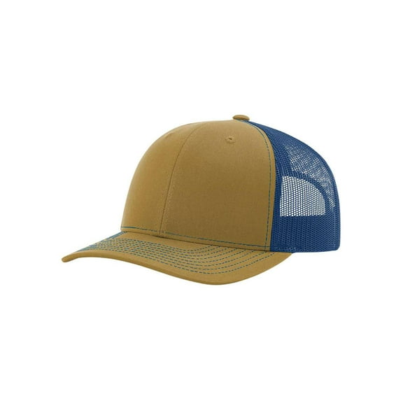 Richardson - Adjustable Snapback Trucker Cap - 112 - Biscuit/ True Blue - Size: OSFM
