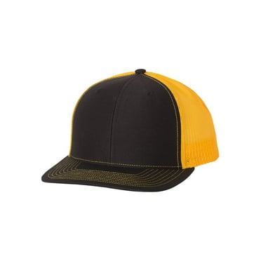 Richardson - Adjustable Snapback Trucker Cap - 112 - Black/ Gold - Size: OSFM