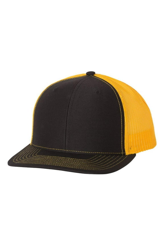 - Adjustable Snapback Trucker Cap - 112 - Black/ Gold - Size: OSFM