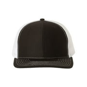Richardson - Adjustable Snapback Trucker Cap - 112 - Black/ White - Size OSFM