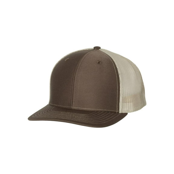 Richardson - Adjustable Snapback Trucker Cap - 112 - Brown/ Khaki - Size: OSFM