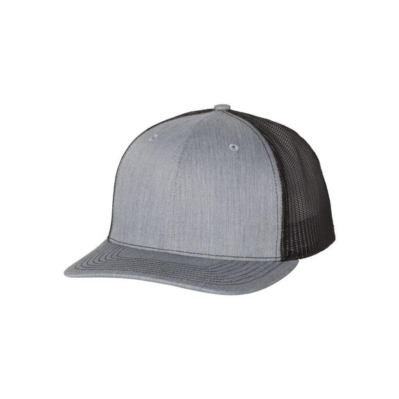 Richardson - Adjustable Snapback Trucker Cap - 112 - Heather Grey/ Black - Size: OSFM