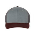 thumbnail image 1 of Richardson - Adjustable Snapback Trucker Cap - 112 - Heather Grey/ Charcoal/ Maroon, 1 of 5