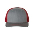 thumbnail image 1 of Richardson - Adjustable Snapback Trucker Cap - 112 - Heather Grey/ Red - Size: OSFM, 1 of 5