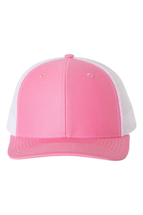 - Adjustable Snapback Trucker Cap - 112 - Hot Pink/ White - Size: OSFM