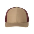 thumbnail image 1 of Richardson - Adjustable Snapback Trucker Cap - 112 - Khaki/ Burgundy - Size: OSFM, 1 of 5