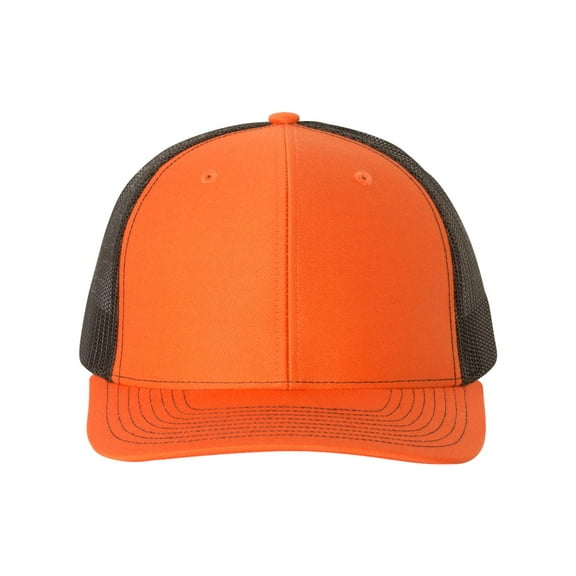 Richardson - Adjustable Snapback Trucker Cap - 112 - Orange/ Black - Size: OSFM