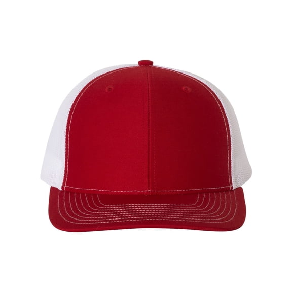 Richardson - Adjustable Snapback Trucker Cap - 112 - Red/ White - Size: OSFM