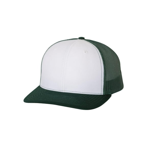 Richardson - Adjustable Snapback Trucker Cap - 112 - White/ Dark Green - Size: OSFM