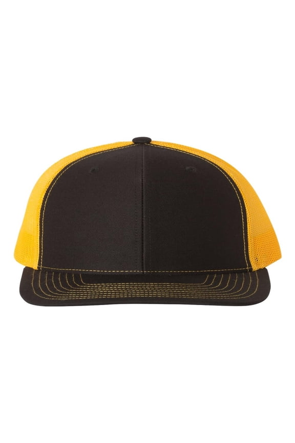 - Adjustable Snapback Trucker Mesh Cap, Black / Gold