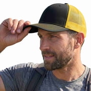 COUVER Adjustable Snapback Trucker Mesh Cap, Black / Gold