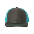thumbnail image 1 of Richardson - Adjustable Snapback Trucker Mesh Cap, Charcoal / Neo Blue, 1 of 3