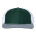 thumbnail image 1 of Richardson - Adjustable Snapback Trucker Mesh Cap, Dark Green / White / HeatherGrey, 1 of 3