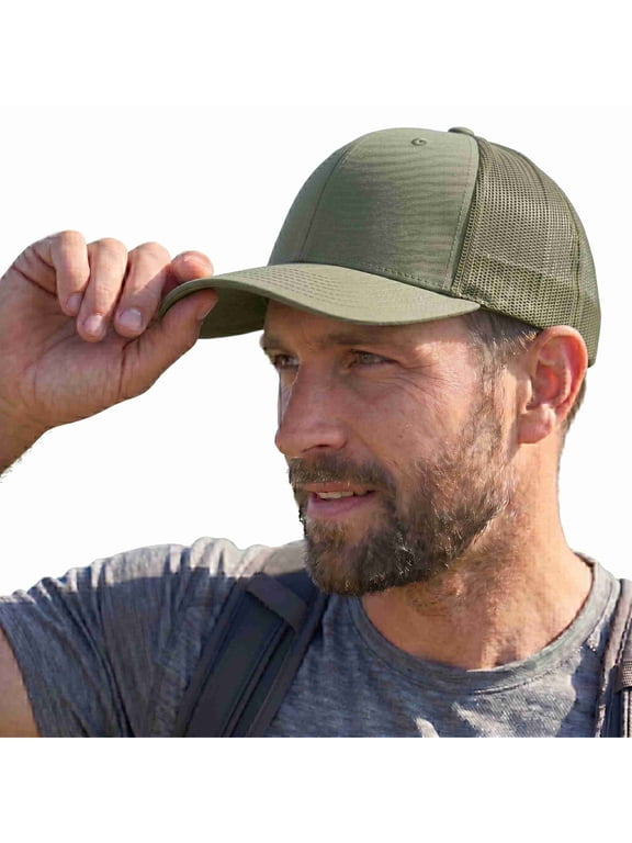 Adjustable Snapback Trucker Mesh Cap, Loden
