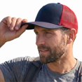 thumbnail image 1 of COUVER Adjustable Snapback Trucker Mesh Cap, Navy / Red, 1 of 7