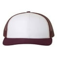 thumbnail image 1 of Richardson - Adjustable Snapback Trucker Mesh Cap, White / Maroon, 1 of 1