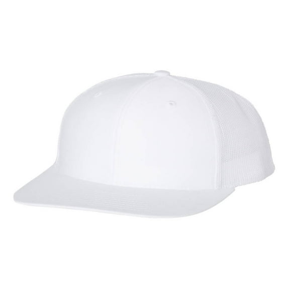 Richardson - Adjustable Snapback Trucker Mesh Cap, White