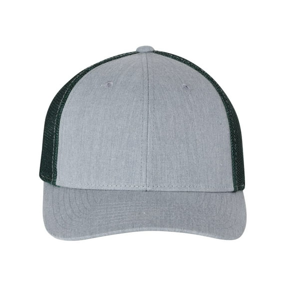 Richardson - Fitted Trucker with R-Flex Cap - 110 - Heather Grey/ Dark Green
