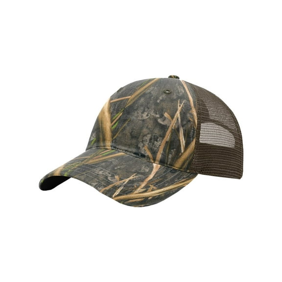 Richardson Unisex Garment-Washed Trucker CapMossy Oak Habitat/Brown