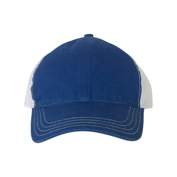 Richardson - Garment-Washed Trucker Cap - 111 - Royal/ White - Size: Adjustable