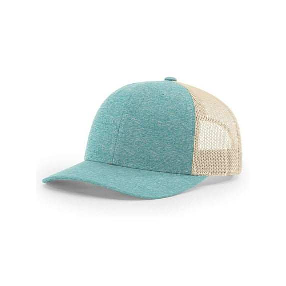Richardson - Low Pro Heather Trucker Cap - 115CH - Green Teal Heather/ Birch