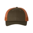 thumbnail image 1 of Richardson - Low Pro Trucker Cap - 115 - Dark Loden/ Jaffa Orange - Size: M/L, 1 of 5