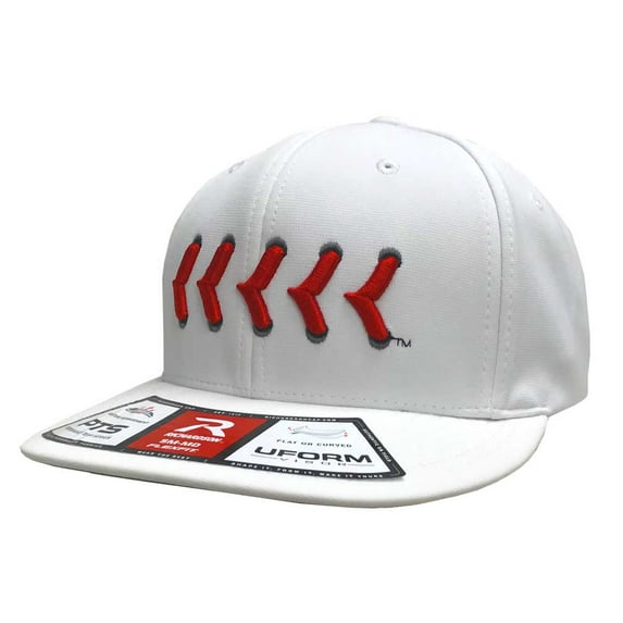 Richardson PTS20 White/Red Lace R-Flex Visor Baseball Fitted Hat (S/M)