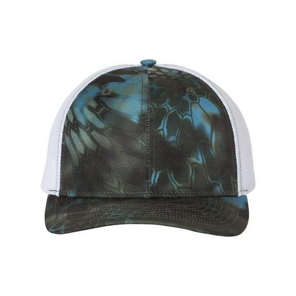 Richardson - Patterned Snapback Trucker Cap - 112P - Kryptek Neptune/ White
