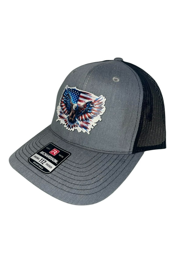 R112 Mesh Snap Back With Patriotic Flying Eagle Patch