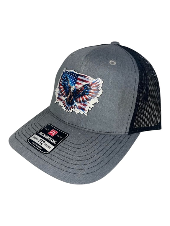 R112 Mesh Snap Back With Patriotic Flying Eagle Patch