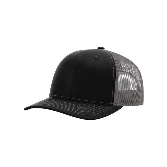 Richardson Recycled Trucker Cap, Black/ Charcoal - Adjustable