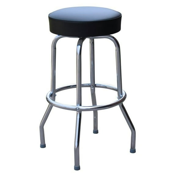 Richardson Seating 1950s Floridian Swivel Stool-Color:Black,Height:24