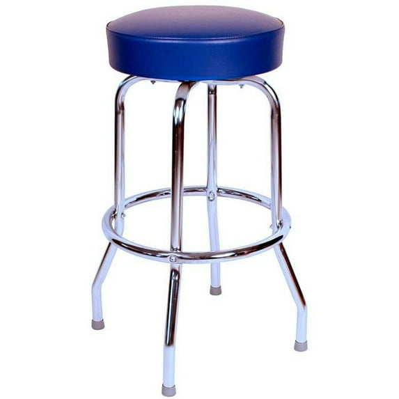 Richardson Seating 1950s Floridian Swivel Stool-Color:Blue,Height:24