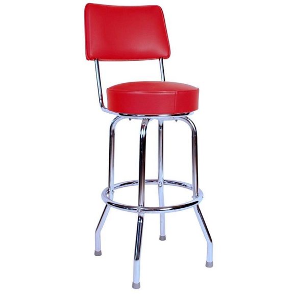 Richardson Seating 1957 Inspired Floridian Swivel Counter Stool-Color:Red,Quantity:1 each