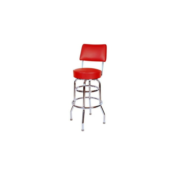 Richardson Seating 1958 Inspired Floridian Swivel Bar Stool-Color:Red,Quantity:1 each