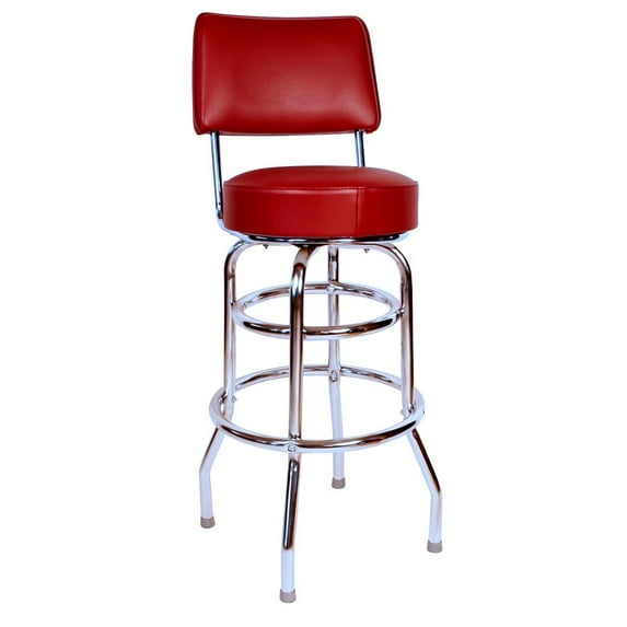 Richardson Seating 1958 Inspired Floridian Swivel Bar Stool-Color:Wine,Quantity:1 each