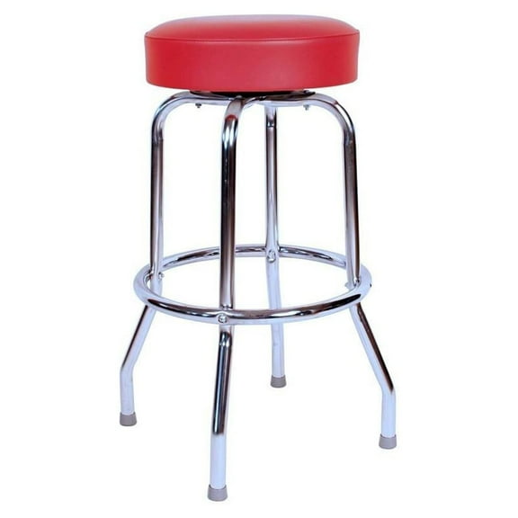 Richardson Seating Corp 1950RED 1950- 30 in. Floridian Swivel Bar Stool, Red - Chrome