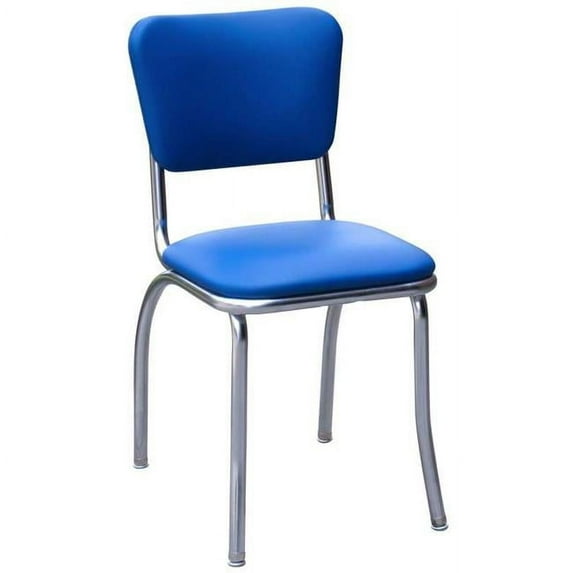 Richardson Seating Corp 4110RBL 4110 Diner Chair -Royal Blue- with 1 in. Pulled Seat - Chrome - Royal Blue