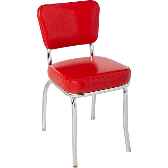 Richardson Seating Diner Chair with 2" Box Seat-Color:Cracked Ice Red