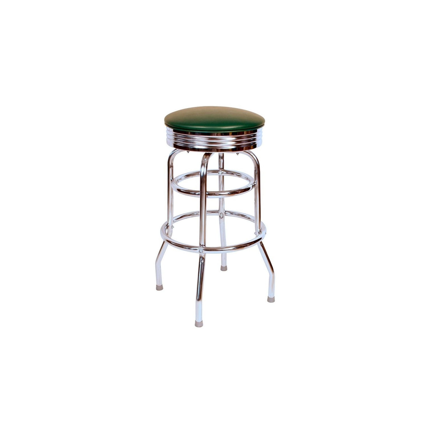 Retro Green 30'' Adjustable Swivel Bar Stool with Chrome Steel Frame