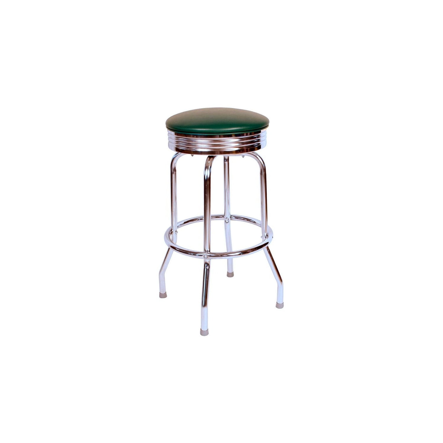 Green Chrome 30" Swivel Bar Stool with Vinyl Seat
