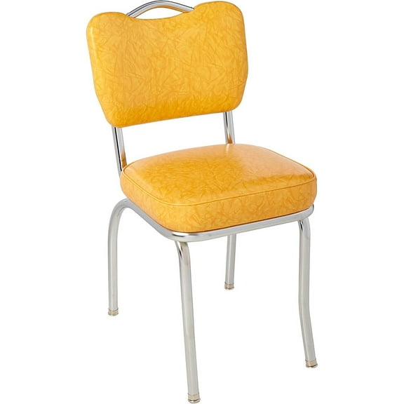 Richardson Seating Handle Back Diner Chair with 2" Box Seat-Color:Cracked Ice Yellow