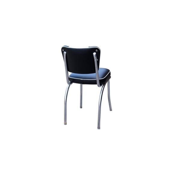 Richardson Seating Retro Diner Side Chair-Color:Black/White,Seat Type:Waterfall Seat