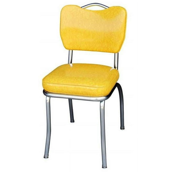 Richardson Seating Retro Metal Dining Side Chair, Yellow