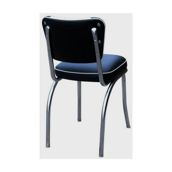 Richardson Seating Dual Tone Channel Back Diner Chair with 2" Box Seat-Color:Black,Seat Type:Box Seat