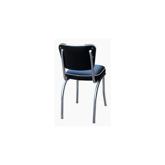 Richardson Seating Retro Diner Side Chair-Color:Black/White,Seat Type:Box Seat
