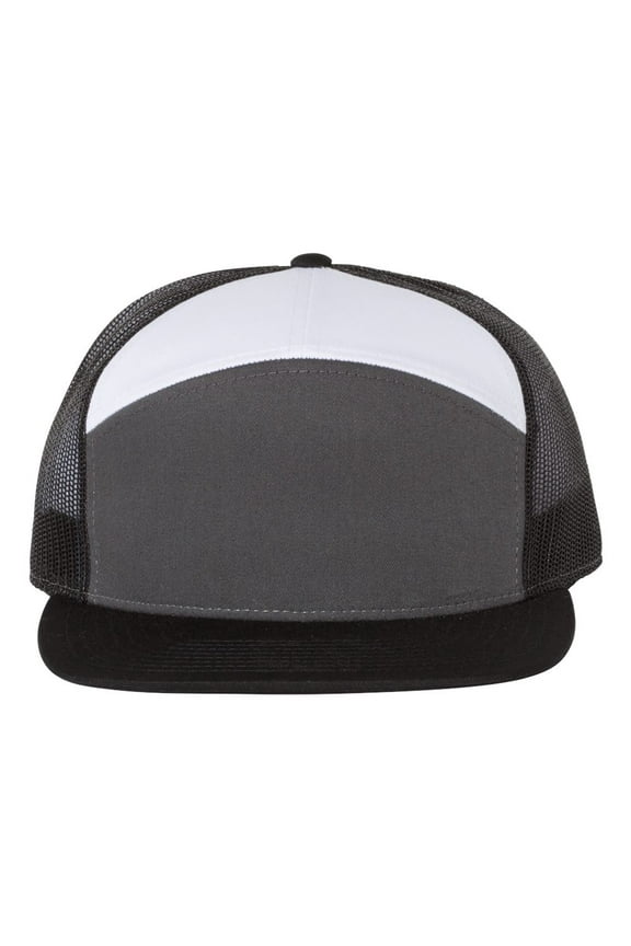 Seven-Panel Trucker Cap 168 Charcoal/ Black/ White One Size