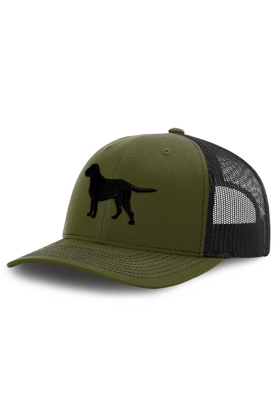 Richardson Trucker Hat Black Labrador Retriever Lab Embroidery Polyester Baseball Cap Snapback Loden Black Design Only